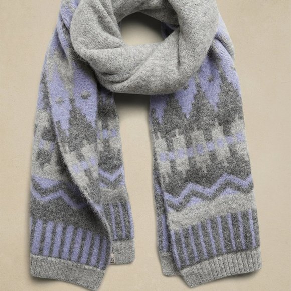 Banana Republic Alpaca Blend Fairisle Scarf - Picture 1 of 10